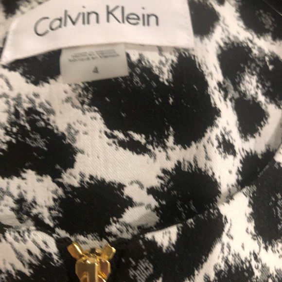 CALVIN KLEIN NWOT BLAZER SIZE:4 LEOPARD 🐆 PRINT LS Size:4 - Picture 6 of 8